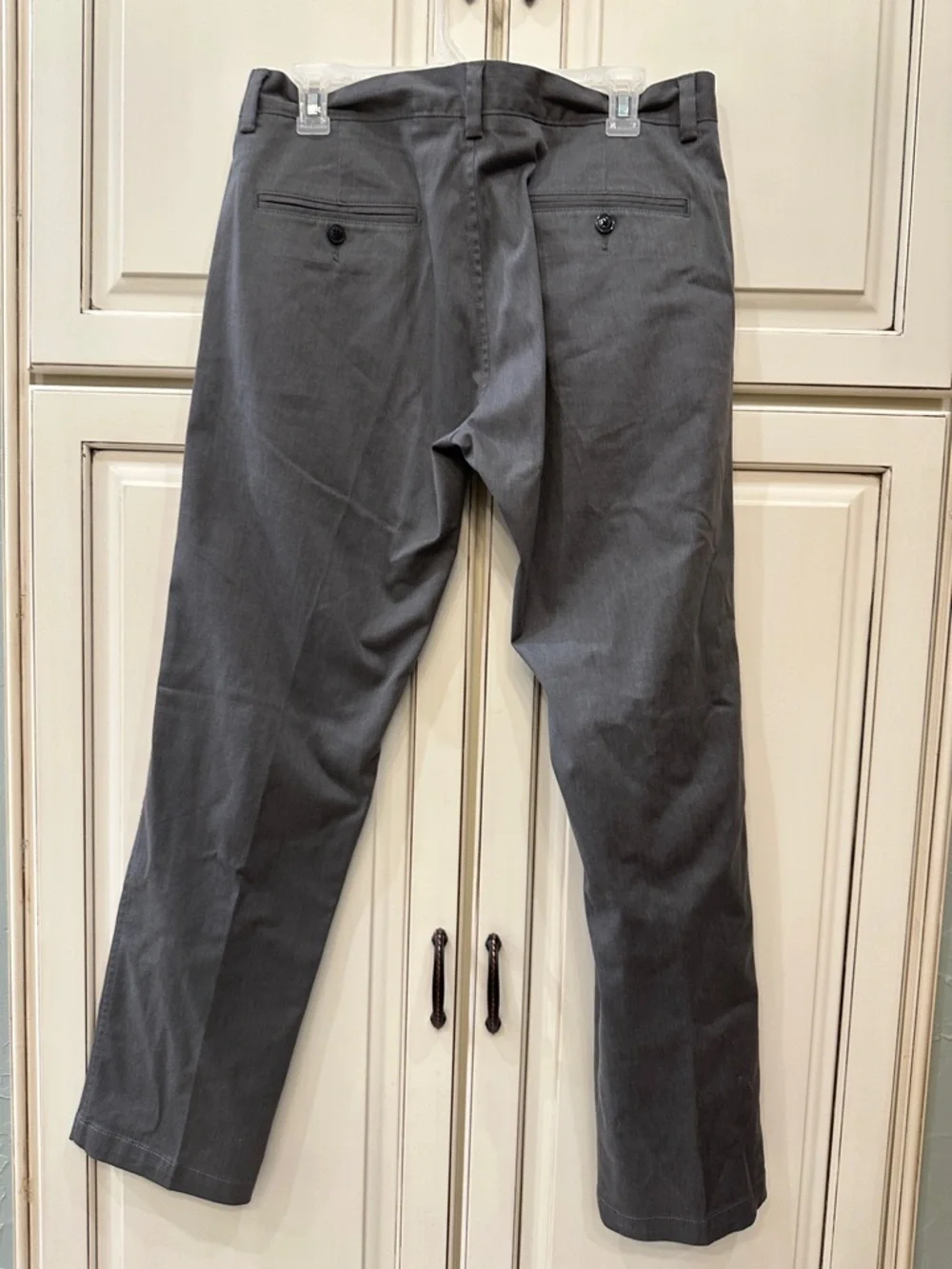 Men's Gray Straight-Fit Pants